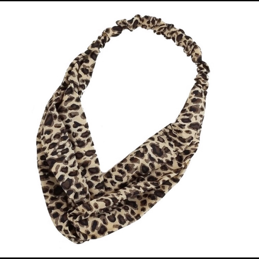 Leopard Print Headband - Cream